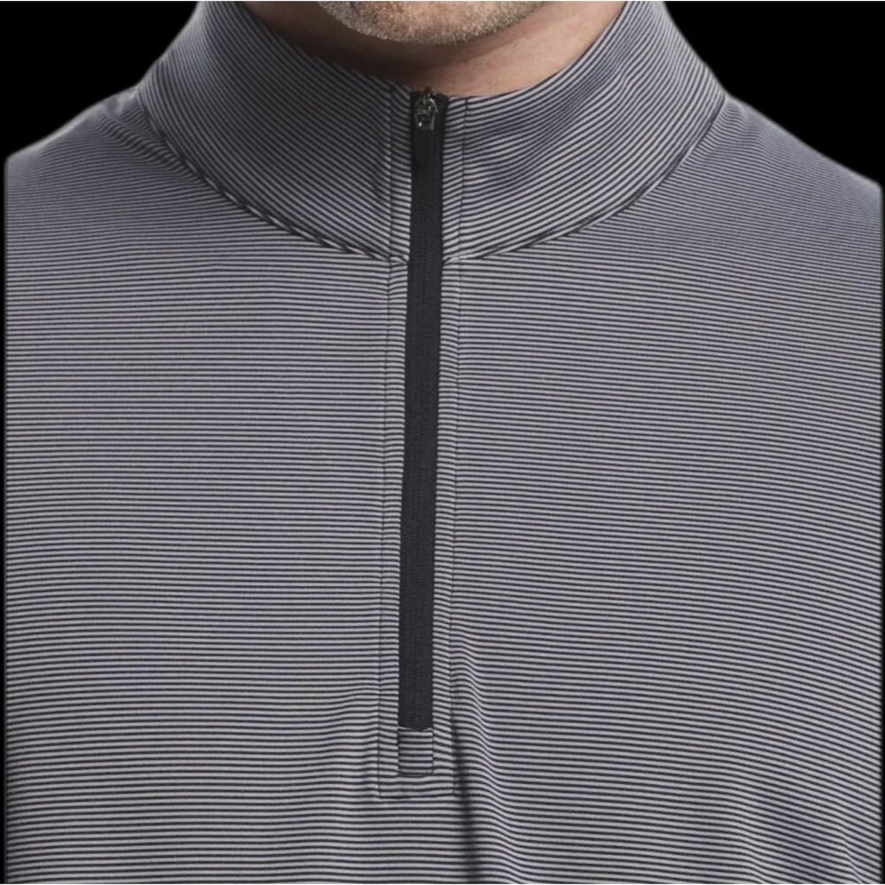 Ben Hogan Feeder Stripe Golf Mock Neck Quarter Zip SIZE M 32-34 Black NEW - Picture 3 of 7